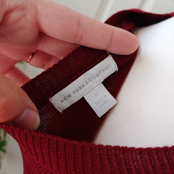 New York & Company Blouse Lace Up Sweater Medium - Picture 6 of 6